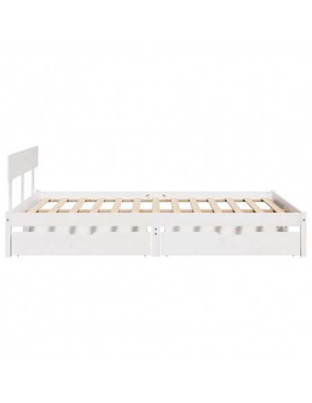 Letto senza Materasso Bianco 120x200 cm Legno Massello di Pino