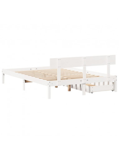 Letto senza Materasso Bianco 120x200 cm Legno Massello di Pino