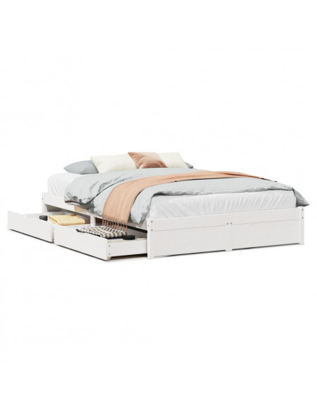 Letto senza Materasso Bianco 120x200 cm Legno Massello di Pino