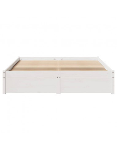 Letto senza Materasso Bianco 120x200 cm Legno Massello di Pino