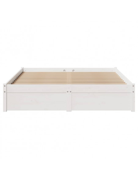 Letto senza Materasso Bianco 120x200 cm Legno Massello di Pino
