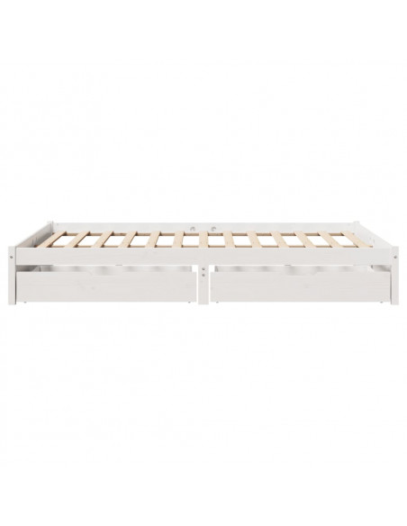 Letto senza Materasso Bianco 120x200 cm Legno Massello di Pino