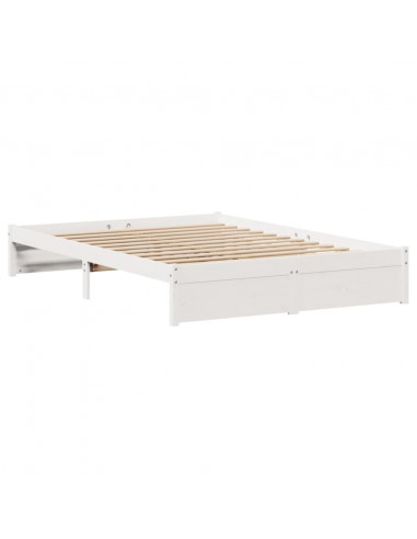 Letto senza Materasso Bianco 120x200 cm Legno Massello di Pino