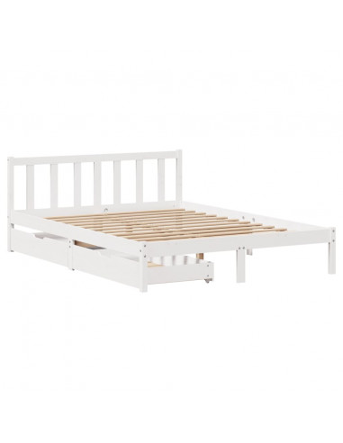 Letto senza Materasso Bianco 120x200 cm Legno Massello di Pino