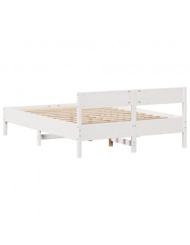 Letto senza Materasso Bianco 120x200 cm Legno Massello di Pino