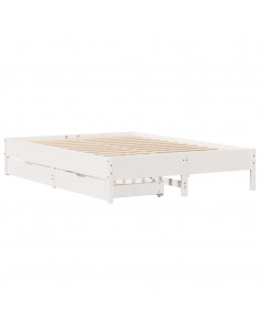 Letto senza Materasso Bianco 120x200 cm Legno Massello di Pino 2