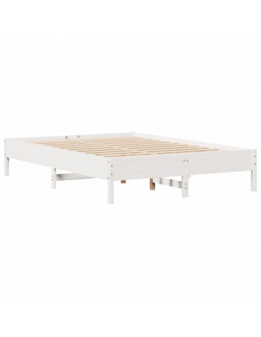Letto senza Materasso Bianco 120x200 cm Legno Massello di Pino
