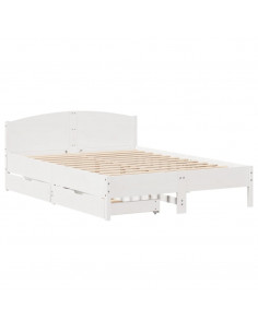 Letto senza Materasso Bianco 120x200 cm Legno Massello di Pino 2