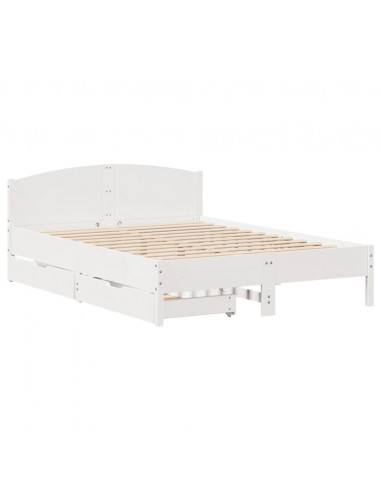 Letto senza Materasso Bianco 120x200 cm Legno Massello di Pino