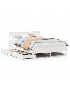 Letto senza Materasso Bianco 120x200 cm Legno Massello di Pino