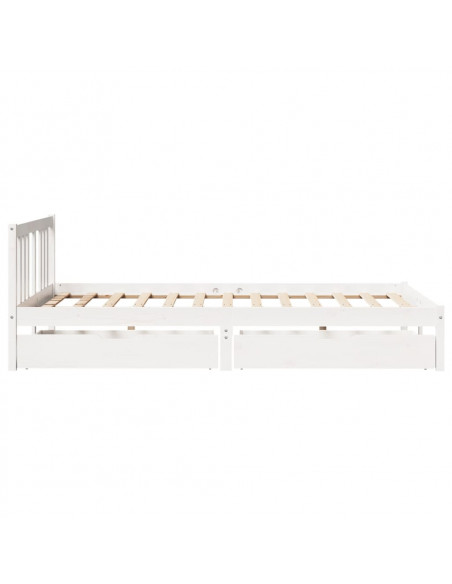 Letto senza Materasso Bianco 140x200 cm Legno Massello di Pino