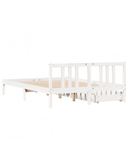 Letto senza Materasso Bianco 140x200 cm Legno Massello di Pino