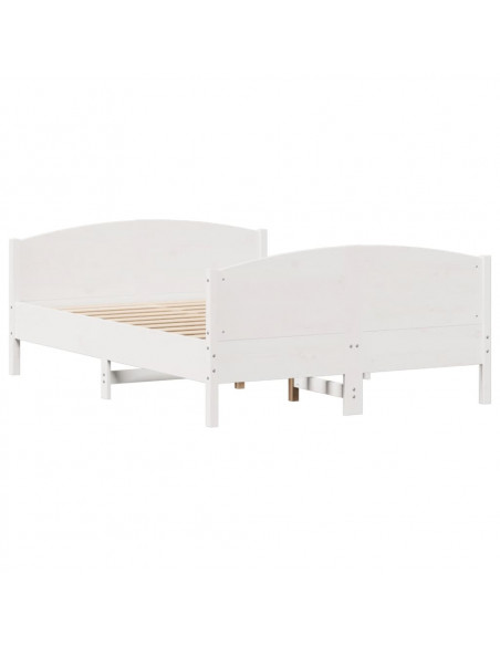 Letto senza Materasso Bianco 140x200 cm Legno Massello di Pino