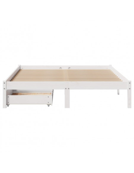 Letto senza Materasso Bianco 140x200 cm Legno Massello di Pino