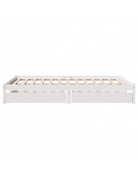 Letto senza Materasso Bianco 140x200 cm Legno Massello di Pino