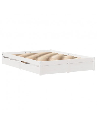 Letto senza Materasso Bianco 140x200 cm Legno Massello di Pino