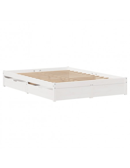Letto senza Materasso Bianco 140x200 cm Legno Massello di Pino
