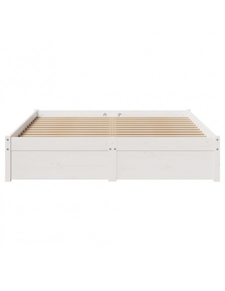 Letto senza Materasso Bianco 140x200 cm Legno Massello di Pino