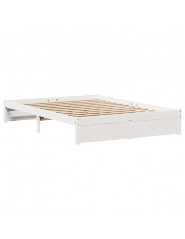 Letto senza Materasso Bianco 140x200 cm Legno Massello di Pino