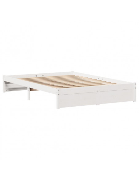 Letto senza Materasso Bianco 140x200 cm Legno Massello di Pino