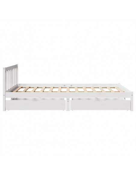 Letto senza Materasso Bianco 140x200 cm Legno Massello di Pino