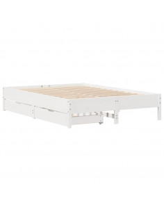 Letto senza Materasso Bianco 140x200 cm Legno Massello di Pino 2