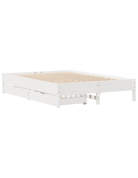 Letto senza Materasso Bianco 140x200 cm Legno Massello di Pino