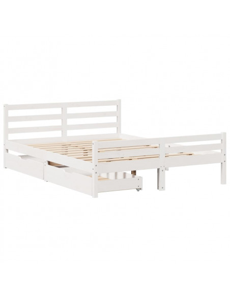 Letto senza Materasso Bianco 140x200 cm Legno Massello di Pino