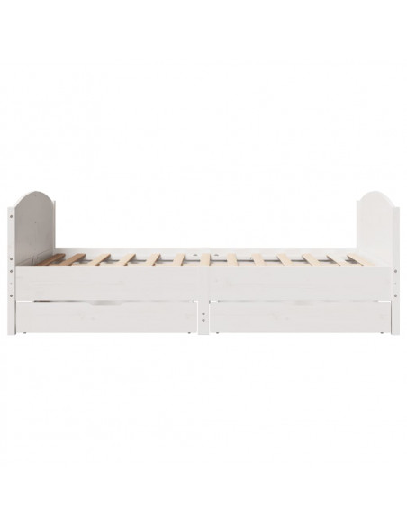Letto senza Materasso Bianco 150x200 cm Legno Massello di Pino