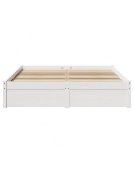 Letto senza Materasso Bianco 150x200 cm Legno Massello di Pino