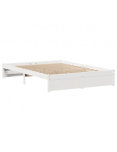 Letto senza Materasso Bianco 150x200 cm Legno Massello di Pino