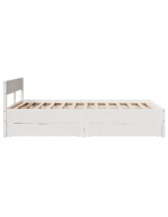 Letto senza Materasso Bianco 150x200 cm Legno Massello di Pino