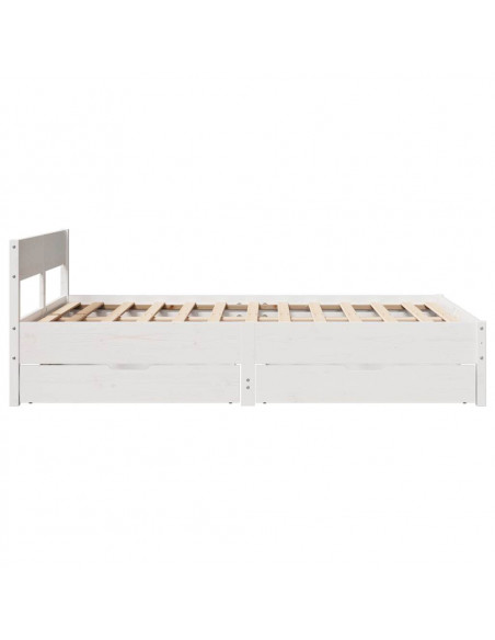 Letto senza Materasso Bianco 150x200 cm Legno Massello di Pino