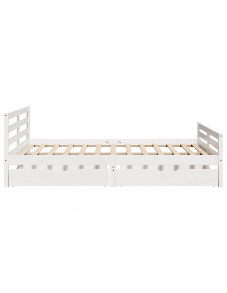 Letto senza Materasso Bianco 160x200 cm Legno Massello di Pino
