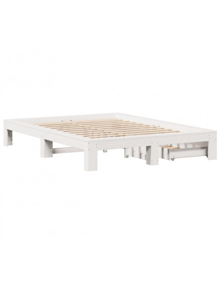 Letto senza Materasso Bianco 160x200 cm Legno Massello di Pino