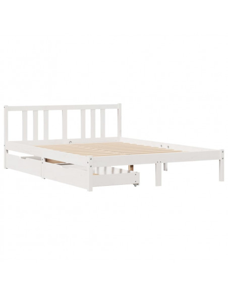 Letto senza Materasso Bianco 160x200 cm Legno Massello di Pino