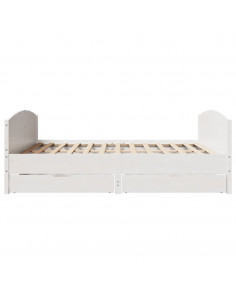 Letto senza Materasso Bianco 160x200 cm Legno Massello di Pino