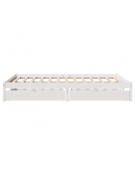 Letto senza Materasso Bianco 160x200 cm Legno Massello di Pino