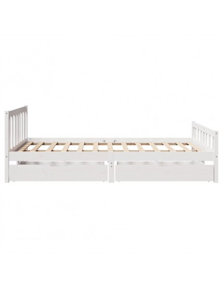 Letto senza Materasso Bianco 160x200 cm Legno Massello di Pino