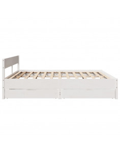 Letto senza Materasso Bianco 160x200 cm Legno Massello di Pino