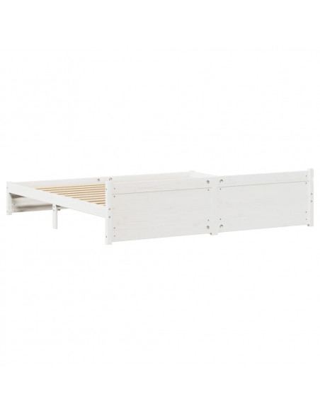 Letto senza Materasso Bianco 160x200 cm Legno Massello di Pino