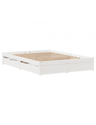 Letto senza Materasso Bianco 160x200 cm Legno Massello di Pino