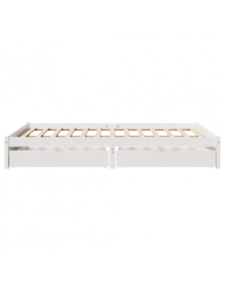 Letto senza Materasso Bianco 160x200 cm Legno Massello di Pino