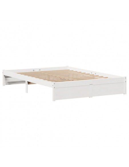 Letto senza Materasso Bianco 160x200 cm Legno Massello di Pino