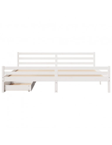 Letto senza Materasso Bianco 180x200 cm Legno Massello di Pino