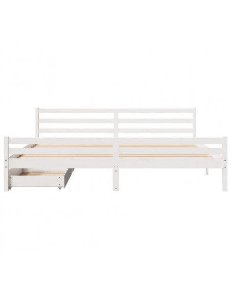 Letto senza Materasso Bianco 180x200 cm Legno Massello di Pino