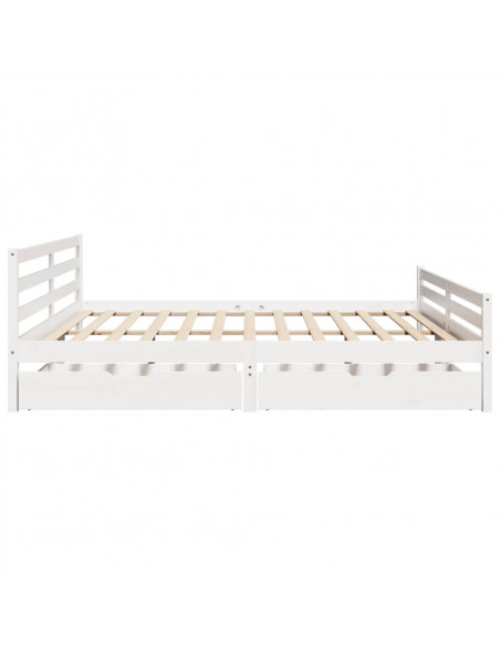 Letto senza Materasso Bianco 180x200 cm Legno Massello di Pino