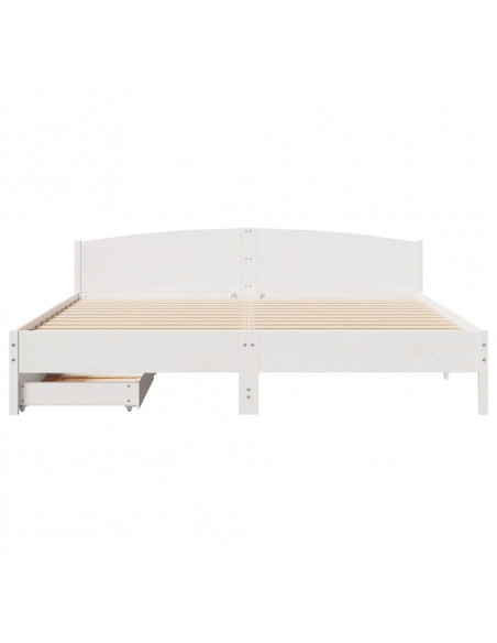 Letto senza Materasso Bianco 180x200 cm Legno Massello di Pino