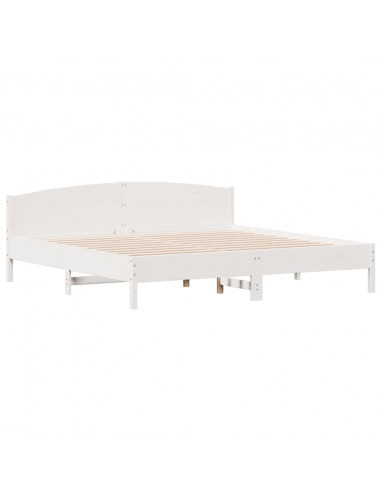 Letto senza Materasso Bianco 180x200 cm Legno Massello di Pino
