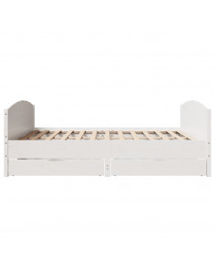 Letto senza Materasso Bianco 180x200 cm Legno Massello di Pino